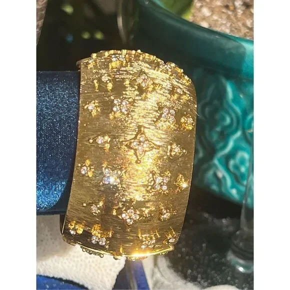Gold & Crystal Bracelet Kenneth Jay Lane Hearts & Stars